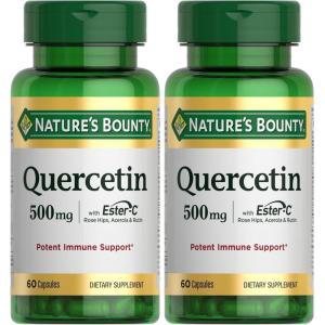 image:imageNatures Bounty Quercetin Immune Support 500mg With Vitamin C Rose Hips amp Rutin 60 count60 Count Pack of 2