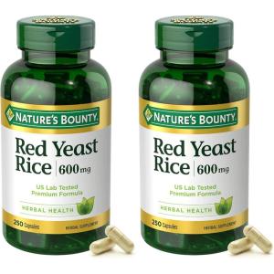 image:imageNatures Bounty Red Yeast Rice Herbal Supplement 600mg 250 Capsules250 Count Pack of 2
