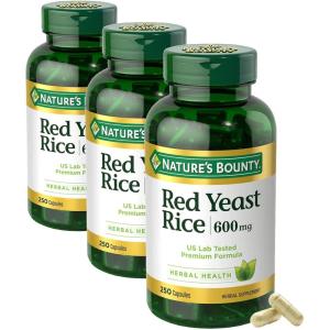 image:imageNatures Bounty Red Yeast Rice Herbal Supplement 600mg 250 Capsules250 Count Pack of 3