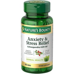 image:imageNatures Bounty Stress Relief Ashwagandha KSM 66 Tablets Mood Support 50 Count50 Count Pack of 1