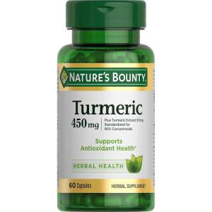 image:imageNatures Bounty Turmeric Capsules Herbal Supplement with PlantBased Antioxidants 450 Mg 60 Ct60 Count Pack of 1