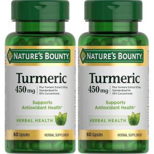image:imageNatures Bounty Turmeric Capsules Herbal Supplement with PlantBased Antioxidants 450 Mg 60 Ct60 Count Pack of 2
