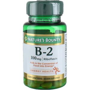 image:imageNatures Bounty Vitamin B B2 Vitamin 100mg as Riboflavin Supplement Aids Energy Metabolism 100 Vegetarian Coated Tablets 100 Day SupplyUnflavored