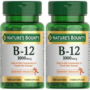 image:imageNatures Bounty Vitamin B12 1000 mcg Supplements Supports Energy Metabolism 200 Ct100 Count Pack of 2