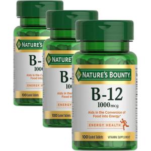 image:imageNatures Bounty Vitamin B12 1000 mcg Supplements Supports Energy Metabolism 200 Ct100 Count Pack of 3