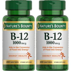 image:imageNatures Bounty Vitamin B12 1000 mcg Supplements Supports Energy Metabolism 200 Ct200 Count Pack of 2