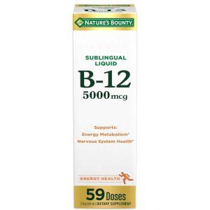image:imageNatures Bounty Vitamin B12 5000 mcg Sublingual Liquid Cardiovascular Health amp Cellular Energy Support 2 Fl Oz 1 Count2 Fl Oz Pack of 1