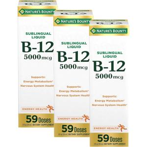 image:imageNatures Bounty Vitamin B12 5000 mcg Sublingual Liquid Cardiovascular Health amp Cellular Energy Support 2 Fl Oz 1 Count2 Fl Oz Pack of 3