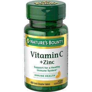 image:imageNatures Bounty Vitamin C  Zinc Vitamin Supplement Supports Immune Health 60 mg 60 Tablets