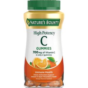 image:imageNatures Bounty Vitamin C Gummies 700mg High Potency Vitamin C Chewable Gummies for Adults Immune Support Supplement Dietary Supplement Orange Flavor 60 Ct60 Count Pack of 1