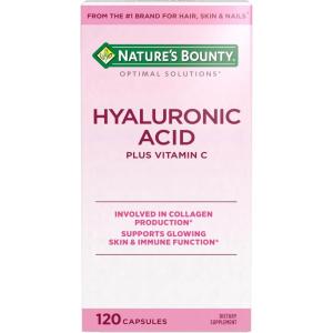 image:imageNatures Bounty Vitamin C and Hyaluronic Acid Supplement Supports Glowing Skin Immune Function amp Collagen Production 120 Capsules  60 Day Supply Optimal Solutions Supplements for Skin Health120 Count Pack of 1