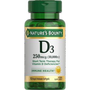 image:imageNatures Bounty Vitamin D for Immune Support Vitamin D Provides Immune Support and Promotes Healthy Bones 10000IU 72 Softgels Pack of 172 Count Pack of 1