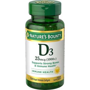 image:imageNatures Bounty Vitamin D3 Vitamin Supplement Supports Immune System and Bone Health 1000IU 120 Softgels