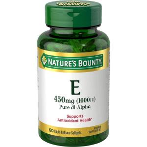 image:imageNatures Bounty Vitamin E 1000 IU Softgels Supports Antioxidant Health amp Immune System 1 Serving per Day No Gluten 60 Softgels Pack of 160 Count Pack of 1