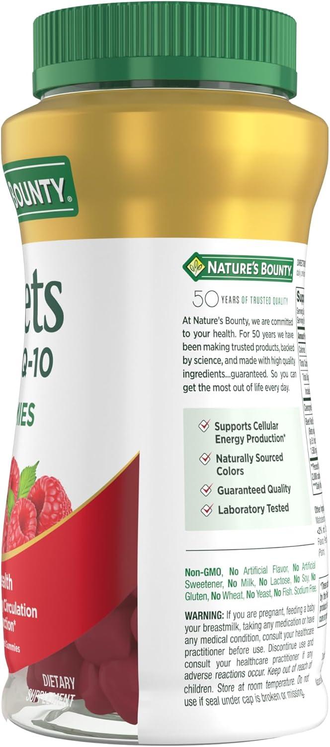 image:imageNatures Bounty Beets amp Co Q10 Gummies for Heart Health Coenzyme Q10 Beet Root Extract Supports Healthy Circulation and Heart Function Cellular Energy Production Raspberry Flavor 60 Gummies60 Count Pack of 2