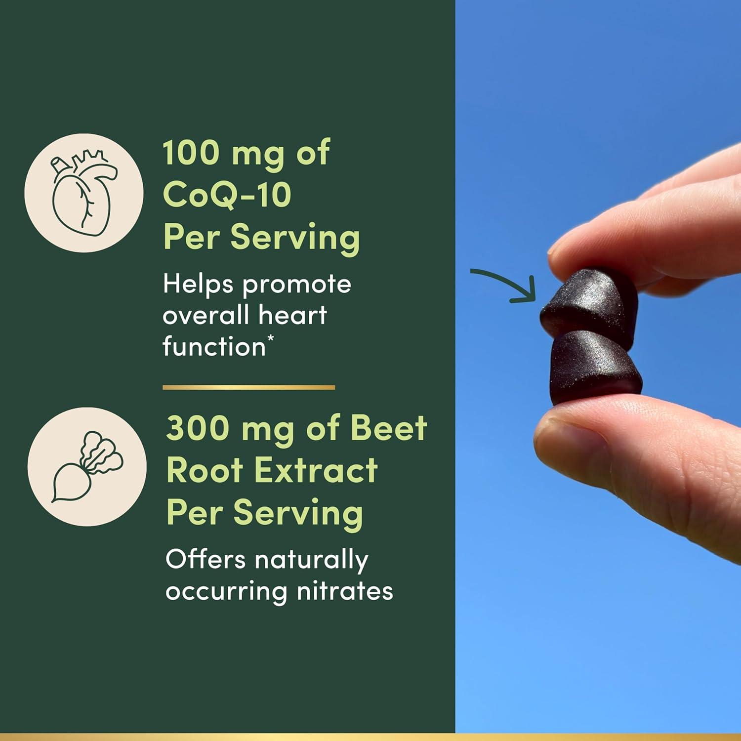 image:imageNatures Bounty Beets amp Co Q10 Gummies for Heart Health Coenzyme Q10 Beet Root Extract Supports Healthy Circulation and Heart Function Cellular Energy Production Raspberry Flavor 60 Gummies60 Count Pack of 2