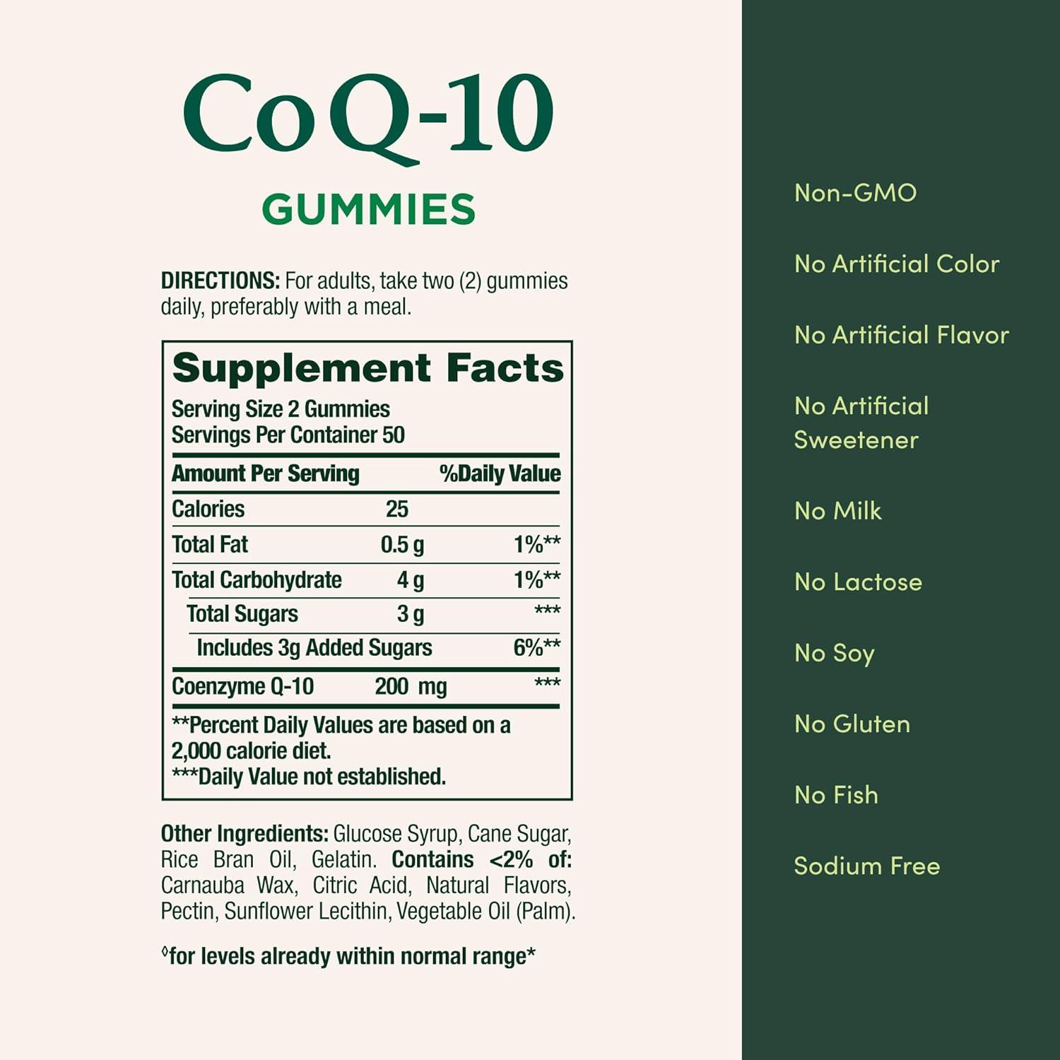 image:imageNatures Bounty CoQ10 Gummies Supports Heart Health CoQ10 200mg Peach Mango Flavor 100 Coun100 Count Pack of 1