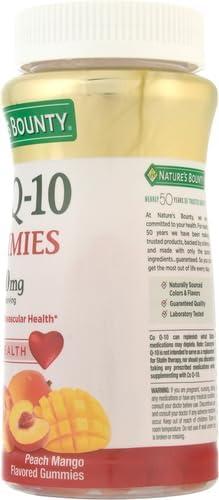 image:imageNatures Bounty CoQ10 Gummies Supports Heart Health CoQ10 200mg Peach Mango Flavor 100 Coun60 Count Pack of 2