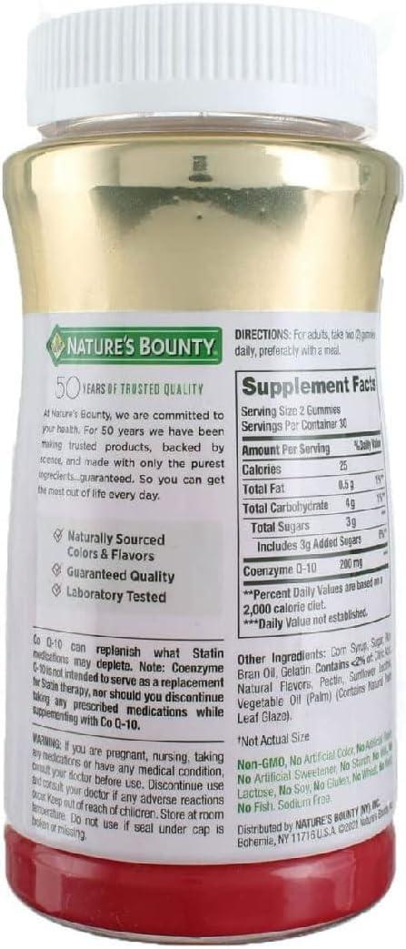 image:imageNatures Bounty CoQ10 Gummies Supports Heart Health CoQ10 200mg Peach Mango Flavor 100 Coun60 Count Pack of 2