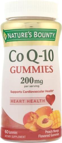 image:imageNatures Bounty CoQ10 Gummies Supports Heart Health CoQ10 200mg Peach Mango Flavor 100 Coun60 Count Pack of 2