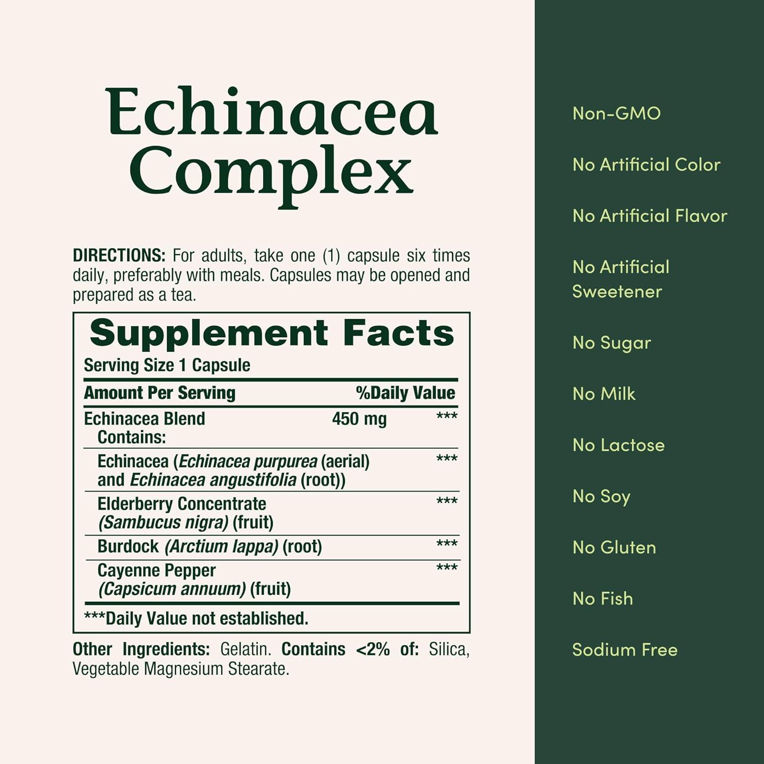 image:imageNatures Bounty Echinacea Complex Herbal Supplement Supports Immune Health 450 mg 100 Capsules