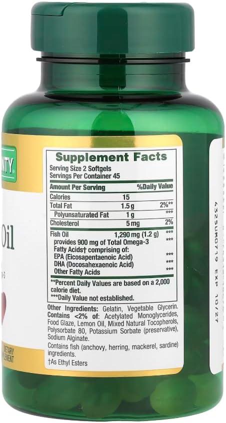 image:imageNatures Bounty Mini Fish Oil Softgels Burpless Fish Oil Omega 3 Supplements Supports Heart Health 90 Softgels Pack of 1180 Count Pack of 1