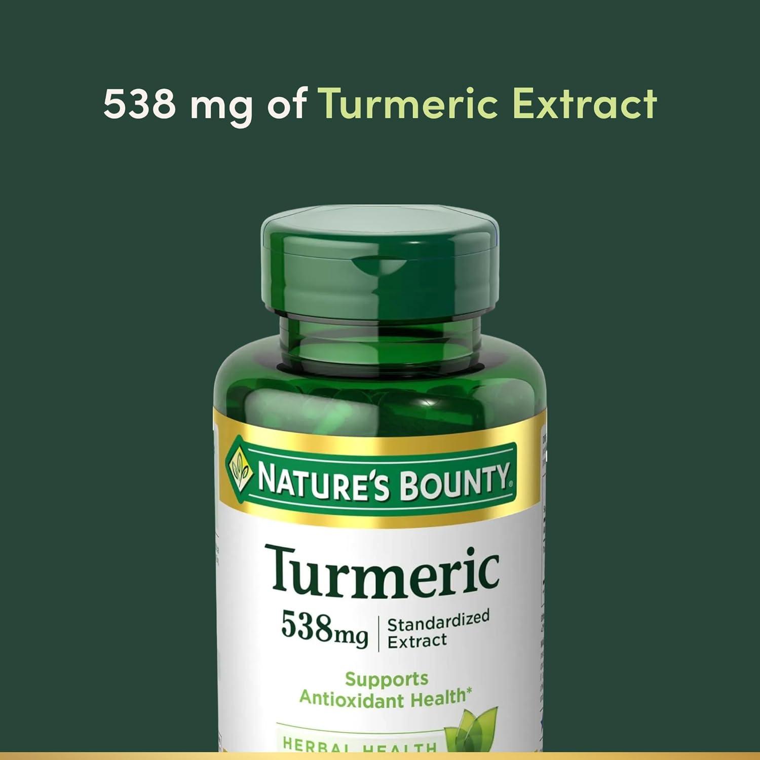 image:imageNatures Bounty Turmeric Pills and Herbal Health Supplement Supports Antioxidant Health 538mg 45 CapsulesUnflavoured
