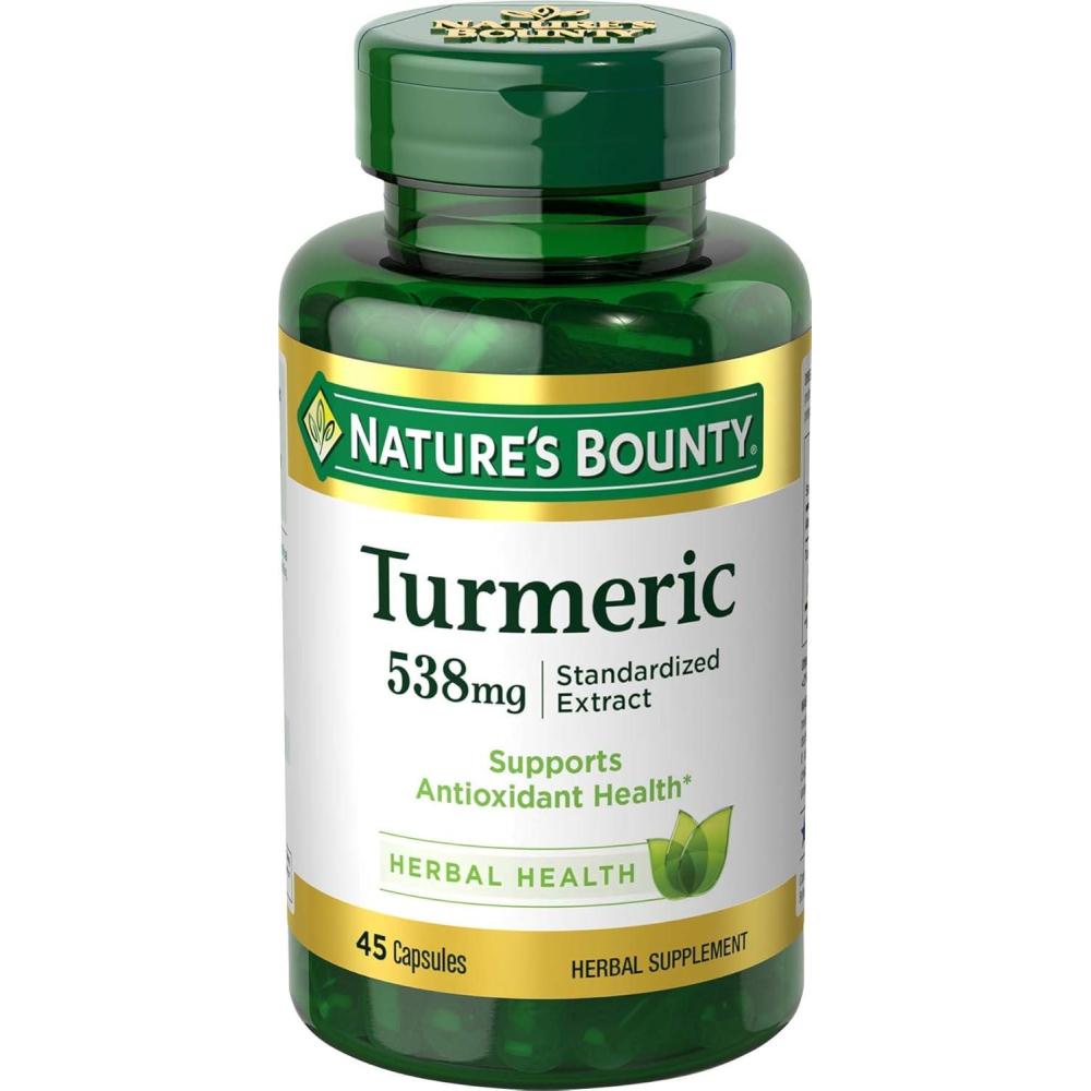 image:imageNatures Bounty Turmeric Pills and Herbal Health Supplement Supports Antioxidant Health 538mg 45 CapsulesUnflavoured