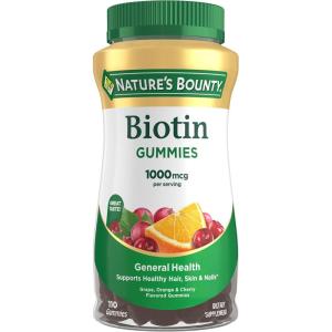 image:imageNatures Bounty Biotin Gummy Vitamin Supplement Supports Healthy Hair Skin and Nails Fruit Flavored Gummies 1000 mcg 110 Count