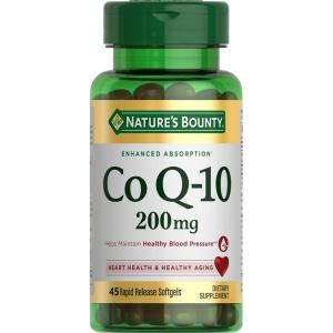 image:imageNatures Bounty CoQ10 200 mg Softgels Heart Health amp Cellular Energy Support Twin Pack 160 Rapid Release Softgels45 Count Pack of 1