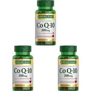 image:imageNatures Bounty CoQ10 200 mg Softgels Heart Health amp Cellular Energy Support Twin Pack 160 Rapid Release Softgels45 Count Pack of 3