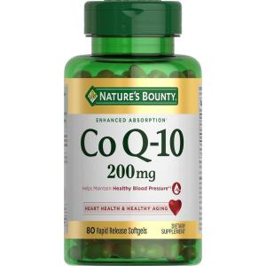 image:imageNatures Bounty CoQ10 200 mg Softgels Heart Health amp Cellular Energy Support Twin Pack 160 Rapid Release Softgels80 Count Pack of 1