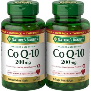 image:imageNatures Bounty CoQ10 200 mg Softgels Heart Health amp Cellular Energy Support Twin Pack 160 Rapid Release Softgels80 Count Pack of 2