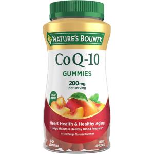 image:imageNatures Bounty CoQ10 Gummies Supports Heart Health CoQ10 200mg Peach Mango Flavor 100 Coun60 Count Pack of 1