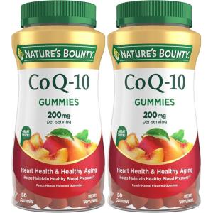 image:imageNatures Bounty CoQ10 Gummies Supports Heart Health CoQ10 200mg Peach Mango Flavor 100 Coun60 Count Pack of 2