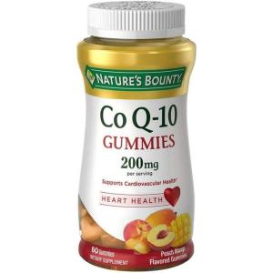 image:imageNatures Bounty CoQ10 Gummies Supports Heart Health CoQ10 200mg Peach Mango Flavor 100 Coun60 Count Pack of 5