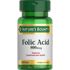 image:imageNatures Bounty Folic Acid Supplement Supports Cardiovascular Health 800mcg 250 Tablets1 Pack 250 Tablets