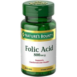 image:imageNatures Bounty Folic Acid Supplement Supports Cardiovascular Health 800mcg 250 Tablets4 Bottles 250 Tablets Each