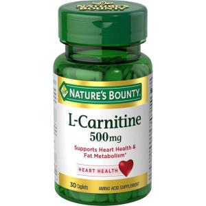 image:imageNatures Bounty LCarnitine Supports Heart Health amp Fat Metabolism Amino Acid Supplement 500 mg 30 Tablets30 Count Pack of 1
