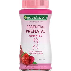 image:imageNatures Bounty Optimal Solutions Essential Prenatal Gummies Folic Acid and Iodine Omega 3 and DHA 50 Count 25 Total Servings50 Count Pack of 1
