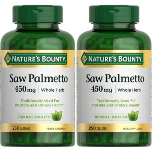 image:imageNatures Bounty Saw Palmetto Support for Prostate and Urinary Health Herbal Health Supplement 450mg 250 Capsules250 Count Pack of 2