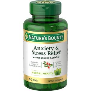 image:imageNatures Bounty Stress Relief Ashwagandha KSM66 Supports Occasional Stress Relief Dietary Supplement 2 Tablets per Day Vegetarian Tablets Gluten Free 90 Ct