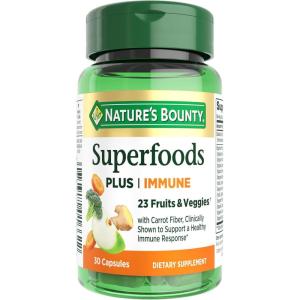 image:imageNatures Bounty Superfoods Plus Immune for Immune Support plus Fruits and Vegetables Supplement Superfood 30 Capsules30 Count Pack of 1