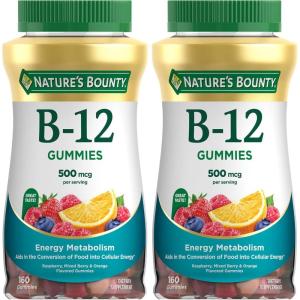 image:imageNatures Bounty Vitamin B12 Gummies Dietary Supplement Supports Energy Metabolism and Nervous System Health Mixed Berry Flavor 500mcg 160 Count160 Count Pack of 2